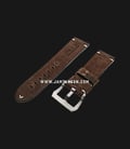 Strap Romeo Handmade in Italy 24mm Brown Leather Silver Buckle 112AK04-24X22-1
