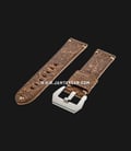Strap Romeo Handmade in Italy 22mm Brown Leather Silver Buckle 112AK15-22X20-0