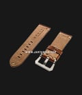 Strap Romeo Handmade in Italy 24mm Brown Leather Silver Buckle 112BD05-24X22-1