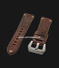 Strap Romeo Handmade in Italy 22mm Brown Leather Silver Buckle 112BD15-22X20-0