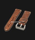Strap Romeo Handmade in Italy 24mm Brown Leather Silver Buckle 112BD17-24X22-0