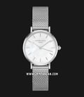 Rosefield Small Edit 26WS-266 Ladies White Pearl Dial Silver Mesh Strap-0