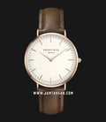 Rosefield BWBRR-B3 Ladies White Dial Brown Leather Strap-0