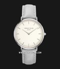 Rosefield Bowery BWGS-B10 Ladies White Dial Grey Leather Strap-0