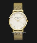 Rosefield MWG-M41 Ladies White Dial Gold Mesh Strap-0
