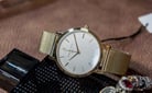 Rosefield MWG-M41 Ladies White Dial Gold Mesh Strap-1