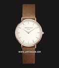 Rosefield TWBRRC-T55 Ladies White Dial Brown Leather Strap-0