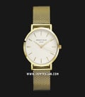 Rosefield Tribeca TWG-T51 Ladies White Dial Gold Mesh Strap-0