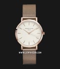 Rosefield TWR-T50 Ladies White Dial Rose Gold Mesh Strap-0