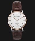Seagull 219.388 Bauhaus Mechanical Silver Dial Brown Leather Strap-0