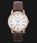 Seagull D519.405 Classic Automatic Mechanical White Dial Brown Leather Strap-0
