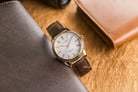 Seagull D519.405 Classic Automatic Mechanical White Dial Brown Leather Strap-3