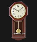 Jam Dinding Seiko QXH076B 60cm Pendulum White Dial Wooden Brown Case-0