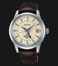 Grand Seiko SBGM021 Automatic GMT Beige Dial Brown Leather Strap-0