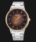Seiko Classic SGEH90P1 Discover More Men Brown Dial Stainless Steel Strap-0