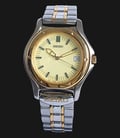 Seiko Classic SKG012 Beige Dial Two Tone Stainless Steel Strap-0