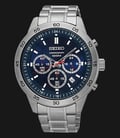 Seiko Chronograph SKS517P1 Blue Dial Red Hands Stainless Steel Bracelet-0