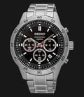 Seiko Chronograph SKS519P1 Black Dial Red Hands Stainless Steel Bracelet-0