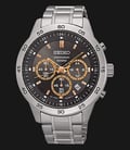 Seiko Chronograph SKS521P1 Black Dial Gold Hands Stainless Steel Bracelet-0