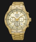 Seiko Chronograph SKS526P1 Gold Dial Gold Stainless Steel Strap-0