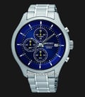 Seiko Discover More SKS537P1 Chronograph Men Blue Dial Stainless Steel Strap-0