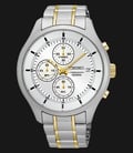 Seiko Chronograph SKS541P1 Discover More Silver Dial Dual Tone Stainless Steel Strap-0