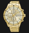 Seiko Chronograph SKS566P1 Men Champagne Dial Gold Stainless Steel Strap-0