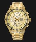 Seiko Chronograph SKS646P1 Gold Dial Gold Stainless Steel Strap-0