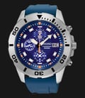 Seiko Chronograph SNDE03P1 Blue Dial Blue Rubber Strap Watch-0