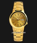 Seiko 5 Sports SNKA10K1 Automatic Gold Dial Gold Stainless Steel Strap-0