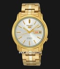 Seiko 5 Sports SNKK74K1 Automatic Silver Dial Gold Stainless Steel Strap-0