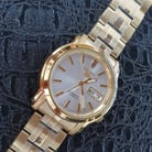 Seiko 5 Sports SNKK74K1 Automatic Silver Dial Gold Stainless Steel Strap-4