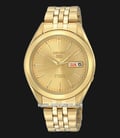 Seiko 5 Sports SNKL28K1 Automatic Gold Dial Gold Stainless Steel Strap-0