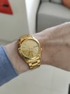 Seiko 5 Sports SNKL48K1 Automatic Gold Dial Gold Stainless Steel Strap-6