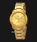 Seiko 5 Sports SNKL86K1 Automatic Gold Dial Gold Stainless Steel Strap-0