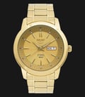 Seiko 5 Sports SNKM94K1 Automatic Gold Dial Gold Tone Stainless Steel Strap-0