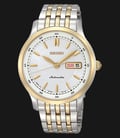 Seiko Automatic SNZH34J Day and Date Silver Dial Two Tone Stainless Steel-0