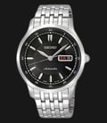 Seiko Automatic SNZH45J Day and Date Black Dial Silver Stainless Steel-0