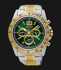 Seiko Lord SPC230P1 Chronograph Big Date Green Dial Dual Tone Stainless Steel Strap-0