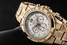 Seiko Lord SPC244P1 Discover More Chronograph Man Silver Dial Gold Stainless Steel Strap-6
