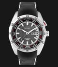 Seiko Automatic SRP035K Day and Date Black Dial Black Leather Strap-0