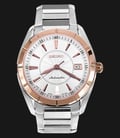 Seiko Automatic SRP106J Date Display White Dial Rose Gold Bezel Stainless Steel-0