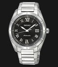 Seiko Automatic SRP109J Date Display Black Dial Stainless Steel Bracelet-0