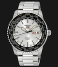 Seiko 5 Sports SRP123K1 World Time Automatic Silver Dial Stainless Steel Strap-0