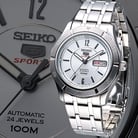 Seiko 5 Sports SRP295K1 Automatic White Patterned Dial Stainless Steel-2