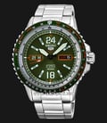 Seiko 5 Sports SRP349K1 Automatic Army Green Dial Stainless Steel Strap-0