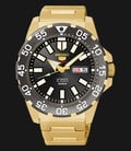 Seiko 5 Sports SRP490K1 Automatic Black Dial Gold Stainless Steel-0