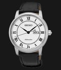 Seiko SRP761J2 Automatic Day and Date White Dial Black Leather Strap Made In Japan-0