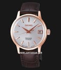 Seiko Presage SRP852J1 Automatic Bellini Cocktail Ladies Series Silver Dial Brown Leather Strap-0