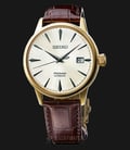 Seiko Presage SRPB44J1 Margarita Cocktail Automatic Champagne Texture Dial Brown Leather Strap-0
